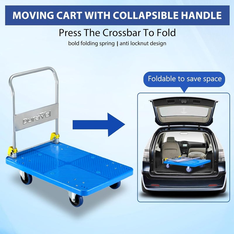Duravel Heavy Duty Platform Trolley with 360 Degree Swivel Wheels - 300 KG Capacity - Image 3